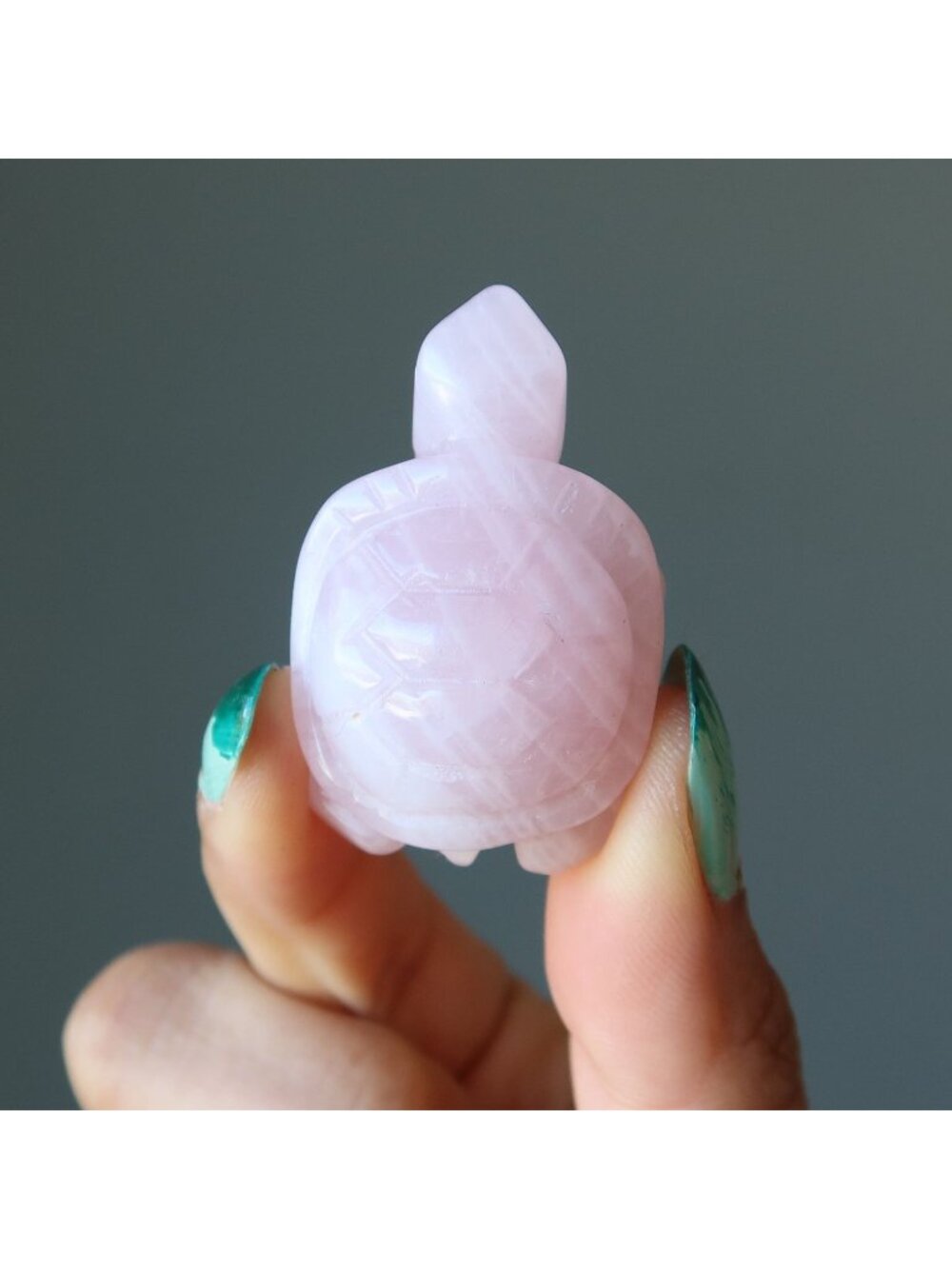 Rose Quartz Turtle Live Laugh Love Pink Crystal Animal Gemstone Figurine